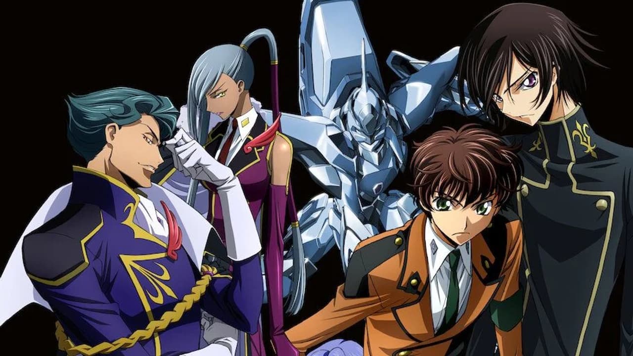 Primeras imágenes oficiales de Code Geass: Star Chaser Aspal, con un grupo de personajes sobre fondo oscuro.