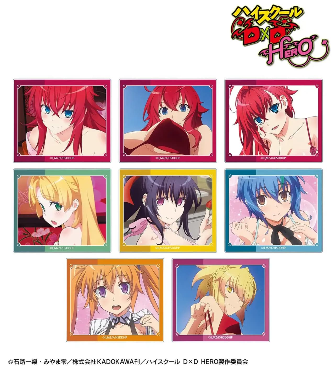 Tarjetas acrílicas coleccionables de los personajes de High School DxD HERO.