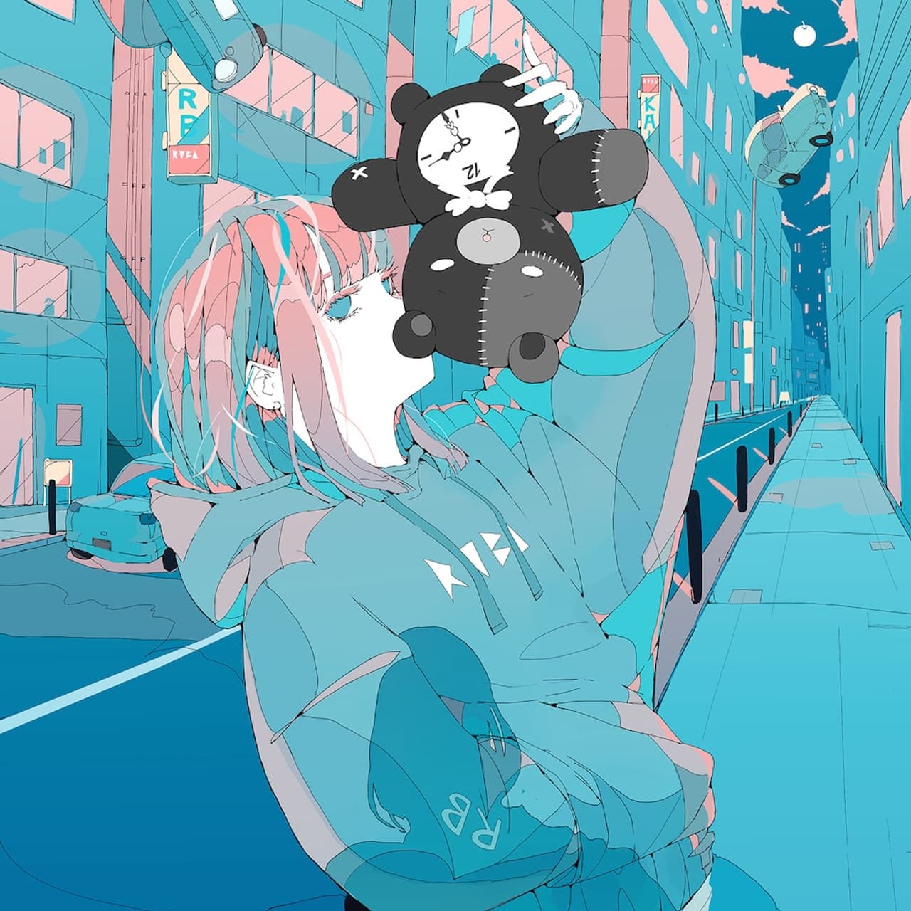 Imagen promocional de Retro Bear con un oso de peluche en una calle urbana.