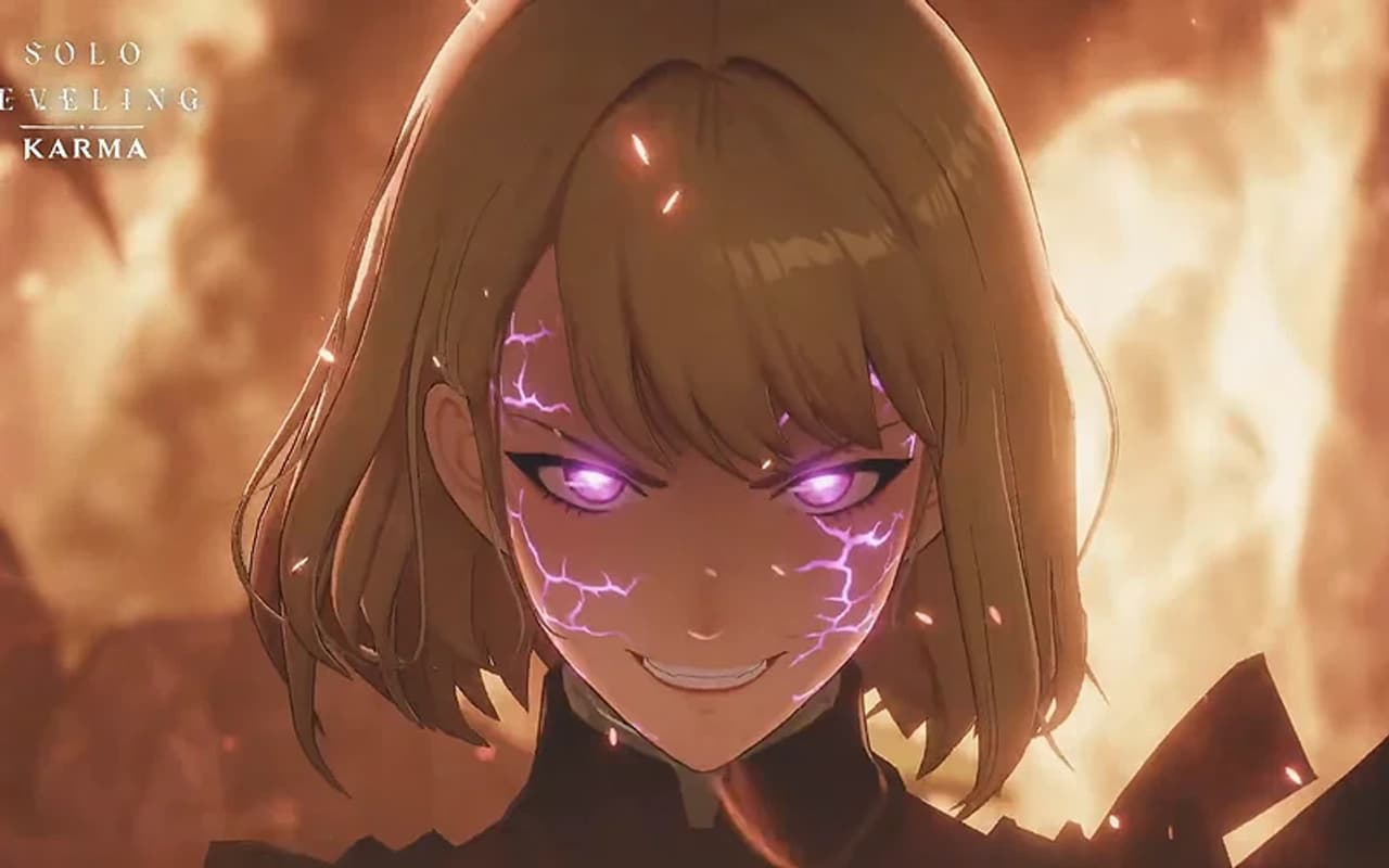 This image shows Cha Hae-In as "Mutated" or "Corupted" from the upcoming roguelite action-RPG Solo Leveling: KARMA developed by Netmarble.